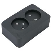 Розетка 2-м ОП Blanca 16А IP20 250В без заземл. без защ. шторок с изолир. пластиной антрацит SE BLNRA000216